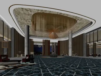 Luxury hotel lobby  3D model