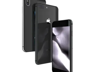Apple iPhone 8 And iPhone 8 Plus And iPhone X Space Gray 3D model
