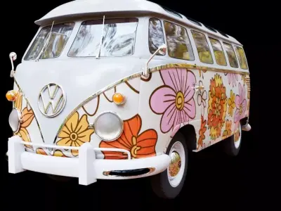 Hippie Volkswagen Van  3D model
