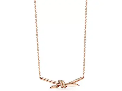 Tiffany knot diamond pendant 3D print model