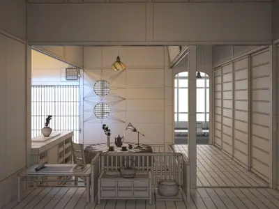 Scene Of Modern Fully Furnished Apartment 3D model