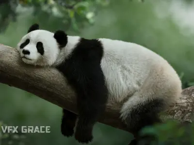 Panda Animation Vfx Grace 3D model