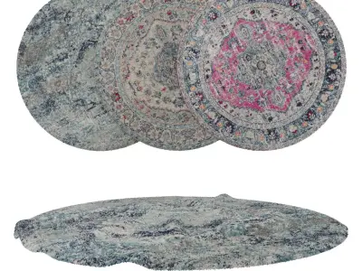 Round Rug Set 179 3D model