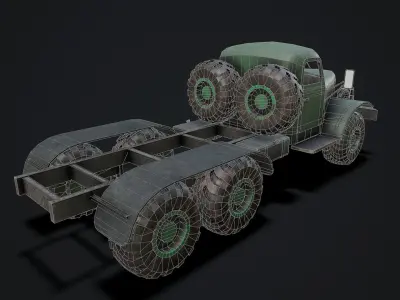 Gameready russian military truck 6X6 Low-poly 3D model