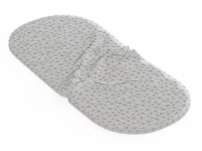 Pink oval sheepskin rug 3D model