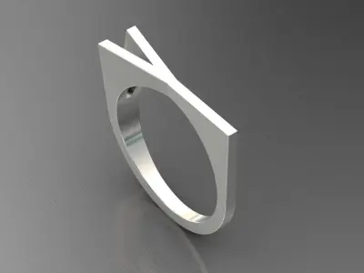 alphabet ring letter Y 3D print model