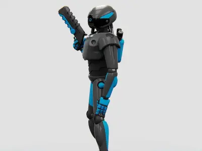CYBER COP X-200 Rigged for Unreal Engine - Unity - MIXAMO 3D model