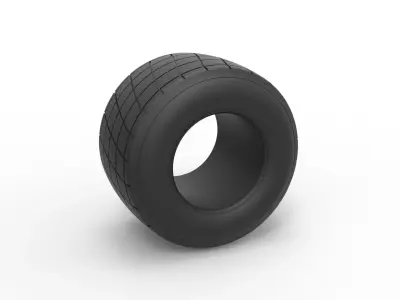 Dirt Sprint racing tire 24 Scale 1 to 25 3D print model