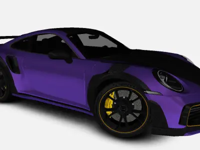 Porsche 911 992 Techart GT Street R 2022 Gameready Low-poly 3D model