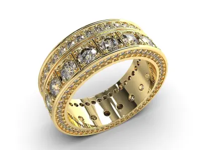 Diamonds jewelry ring 3D print model