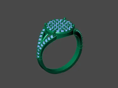 Womens Rings With Stone Ring Ready STL 3DM Models Rings women 3D print model