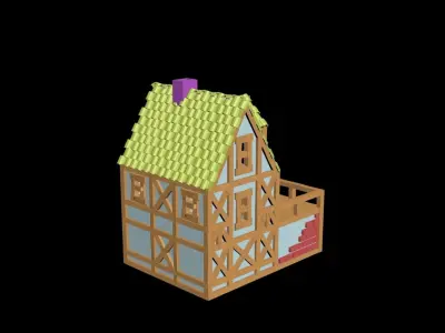 Medieval House 65 3D print model 3D model