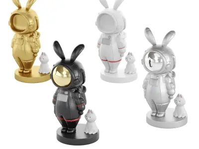 Creative Astronaut With Cat Decor 3D model