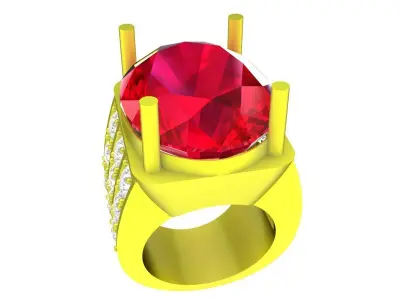 A7865 Diamond Fashion Men Ring 3D print model