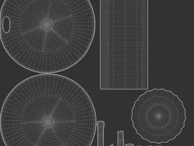 Canister realistic two rusty metal containers 3D model