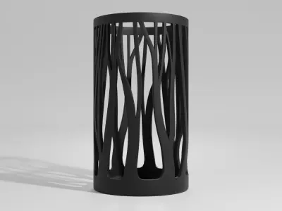 Pen pencil holder Vase Trees silhouette 3D print model