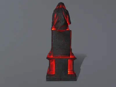 statue 1 with flames Low-poly 3D model
