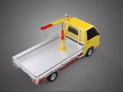 ARM FOLDING HYDRAULIC JIB CRANE MANUAL HAND WINCH TRUCK PICKUP 3D model
