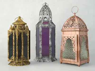 Metal Moroccan Lanterns 3D model