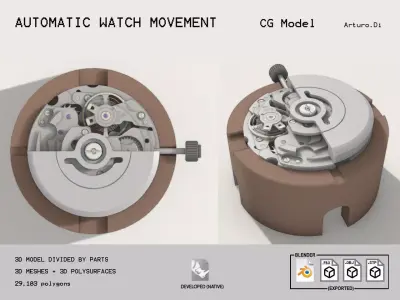 Automatic Watch Movement 3D model