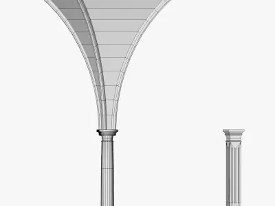 Vaulting 5-3   Gothic   750cm spaced   with thick curbs Low-poly 3D model