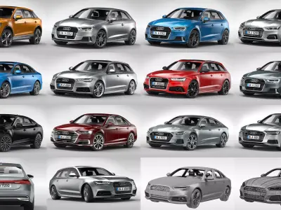 Audi Passenger Cars 2017 - 2019 3D Model Pack