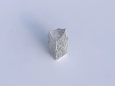 Vase double arc rectangle with twisted lattice tiles 3D print model