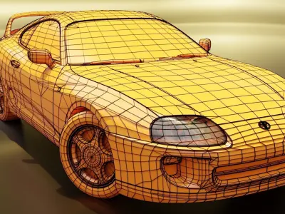 Toyota Supra MK4  Low-poly 3D model