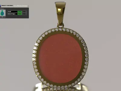 Circular Medallion Pendant with Diamond Halo jp0392 3D print model