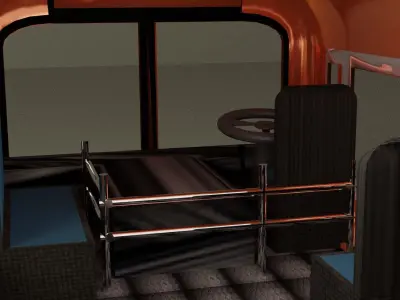 bus 3d model orange 3D model