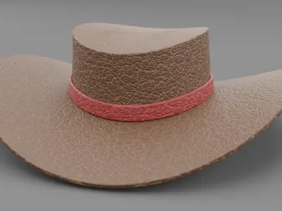 Leather hat  Low-poly 3D model