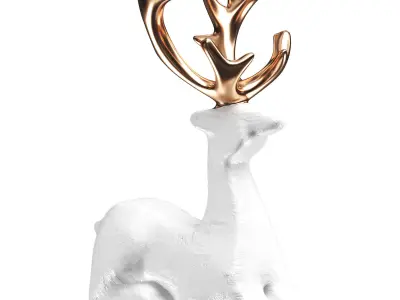 Deer Statues Low-poly 3D model