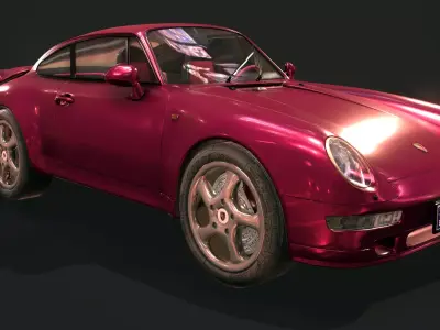 Porsche 911 993 Turbo Low-poly 3D model