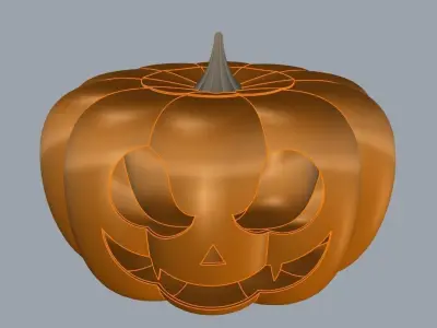 Halloween pumpkin with face for decoration 3D model