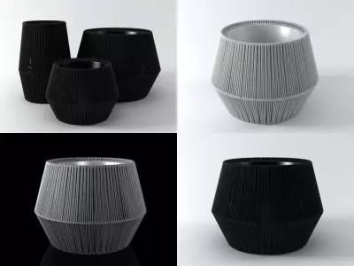 ZigZag planters 3D model