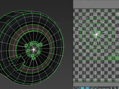 WHEEL AND TIRE 5 3D model Low-poly 3D model