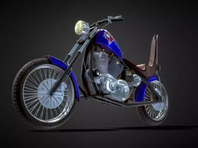 Evolution Sportster Chopper High Quality 3D Model 3D model