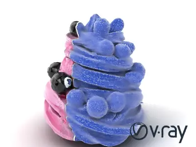 Whimsical Berry Meringue Tower model pack Low-poly 3D model