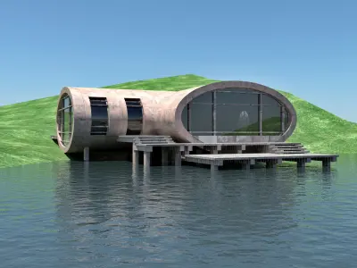 Scifi building 3D model