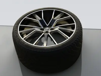 2019 audi s7 wheel and tire 3D model