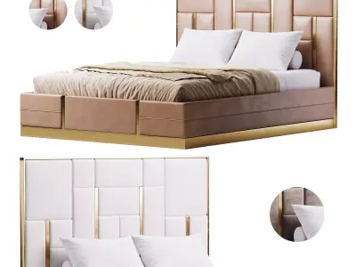 Luxury Leather Bed 3D model