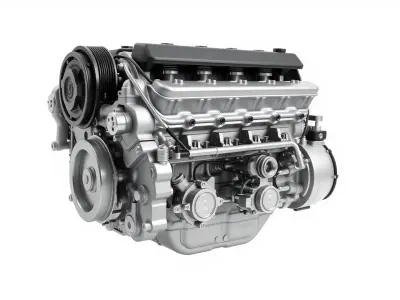 V8 Engine OHV Pushrod Architecture Model Pack Low-poly 3D model