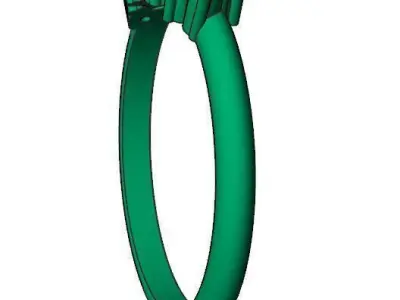 Engagement diamond ring with two marquise 3D print model