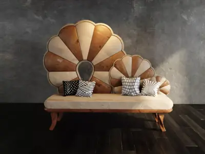 Realistic low poly Lotus couch Low-poly 3D model