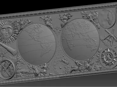 ancient map of the world   2  3D model