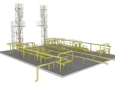 Gas distribution station 3D model