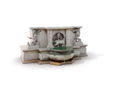 Elegant Stone Fountain model pack Low-poly 3D model