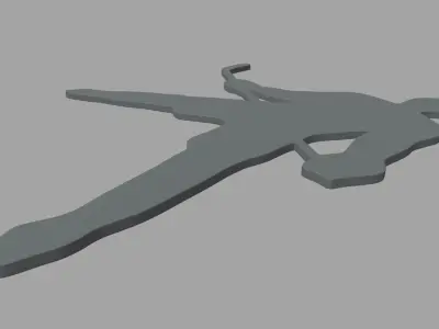 Hockey Key Ring Chain 01 Low-poly 3D model