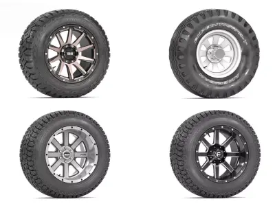 OFF ROAD WHEEL AND TIRE COLLECTION 3 3D Model Pack