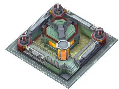 isometrical Automatic Prison Room Low-poly 3D model
